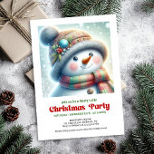 Modern Christmas snowman editable holiday invite Einladung