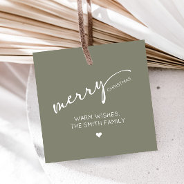 Modern Christmas Square Geschenkanhänger