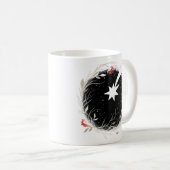 Modern Christmas Star Berries Wreath Kaffeetasse (VorderseiteRechts)