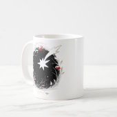 Modern Christmas Star Berries Wreath Kaffeetasse (Vorderseite Links)