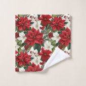 Modern Christmas Towels Custom Name Floral Touch Badhandtuch Set (Waschlappen)