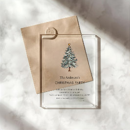 Modern Christmas Tree Acrylic Party Acryleinladungen