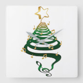 **MODERN CHRISTMAS TREE** CLOCK QUADRATISCHE WANDUHR (Vorderseite)