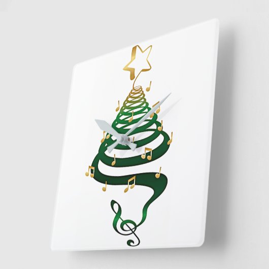 **MODERN CHRISTMAS TREE** CLOCK QUADRATISCHE WANDUHR (Winkel)