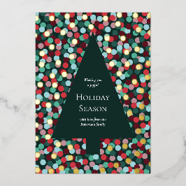 Modern Christmas Tree Confetti Dot Gold Folien Feiertagskarte