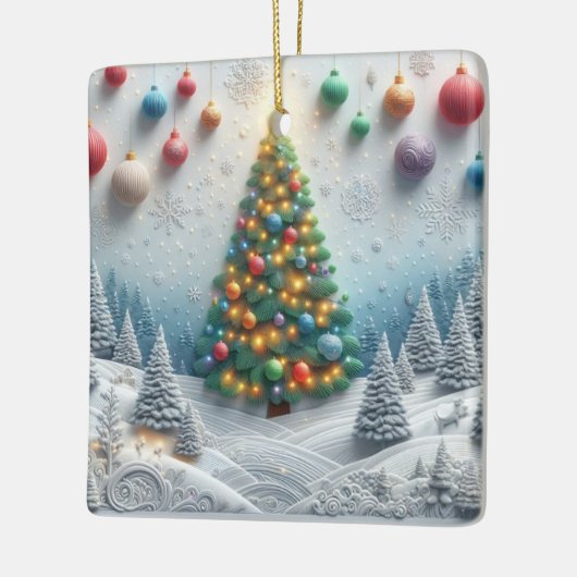 Modern Christmas Tree Embossed Forest  Keramikornament (Links)
