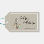 Modern Christmas Tree Gift Bag Geschenkanhänger (Rückseite Horizontal)