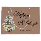 Modern Christmas Tree Gift Bag Große Geschenktüte (Rückseite)