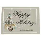 Modern Christmas Tree Gift Bag Große Geschenktüte (Vorderseite)