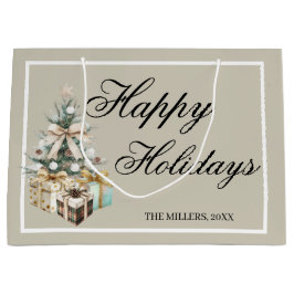 Modern Christmas Tree Gift Bag Große Geschenktüte