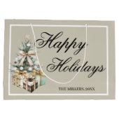 Modern Christmas Tree Gift Bag Große Geschenktüte (Rückseite)