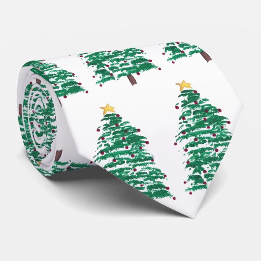 Modern Christmas Tree Neck Ties Krawatte (Gerollt)