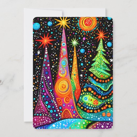 Modern Christmas Tree Open House Einladung (Rückseite)