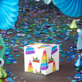 Modern Christmas Tree Painting Colorful Geschenkschachtel