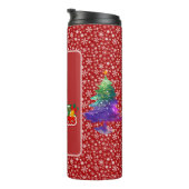 Modern Christmas Tree Painting Colorful Thermosbecher (Nach rechts gedreht)
