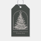 Modern Christmas Tree Sketch Arch Boho Holiday Geschenkanhänger (Vorderseite)