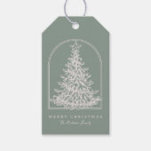 Modern Christmas Tree Sketch Arch Boho Holiday Geschenkanhänger (Vorderseite)