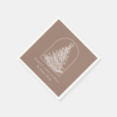 Modern Christmas Tree Sketch Arch Boho Holiday Serviette (Ecke)