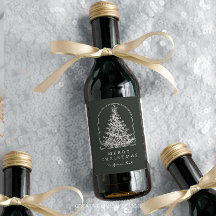 Modern Christmas Tree Sketch Arch Boho Holiday