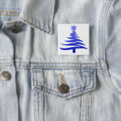 Modern Christmas Tree Stencil Print Blue Button (Beispiel)