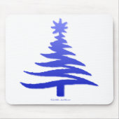 Modern Christmas Tree Stencil Print Blue Mousepad (Vorne)