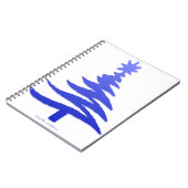 Modern Christmas Tree Stencil Print Blue Notizblock (Linke Seite)