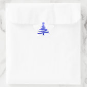 Modern Christmas Tree Stencil Print Blue Stern-Aufkleber (Tasche)