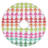 Modern Christmas Tree Triangle Muster Green Pink Polyester Weihnachtsbaumdecke (Vorderseite)
