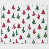 Modern Christmas Tree Wrapping Paper Geschenkpapier (Flach)