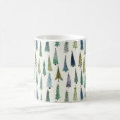 Modern Christmas Trees Illustrated Pattern Kaffeetasse (Mittel)
