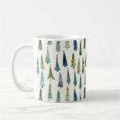Modern Christmas Trees Illustrated Pattern Kaffeetasse (Links)