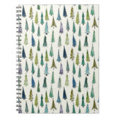 Modern Christmas Trees Illustrated Pattern Notizblock (Vorderseite)