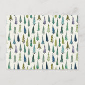 Modern Christmas Trees Illustrated Pattern Postkarte (Vorderseite)