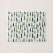 Modern Christmas Trees Illustrated Pattern Puzzle (Horizontal)