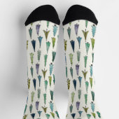 Modern Christmas Trees Illustrated Pattern Socken (Oben)