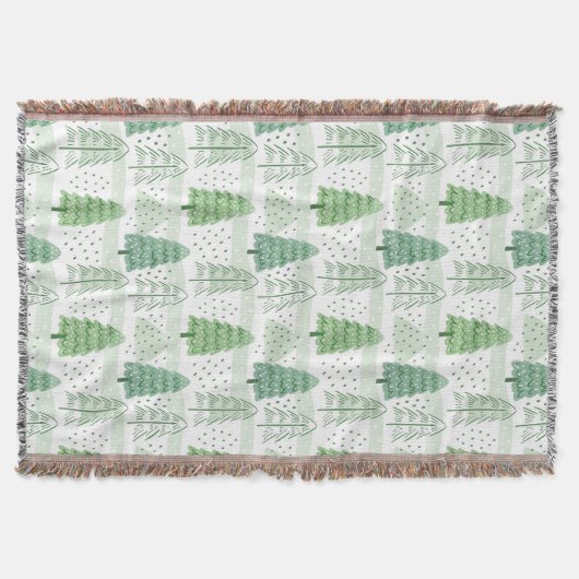Modern Christmas Trees Pattern Decke (Vorderseite)