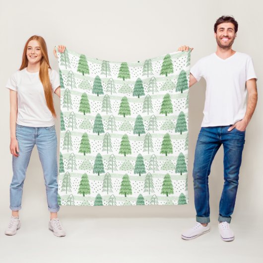 Modern Christmas Trees Pattern Fleecedecke (Beispiel)