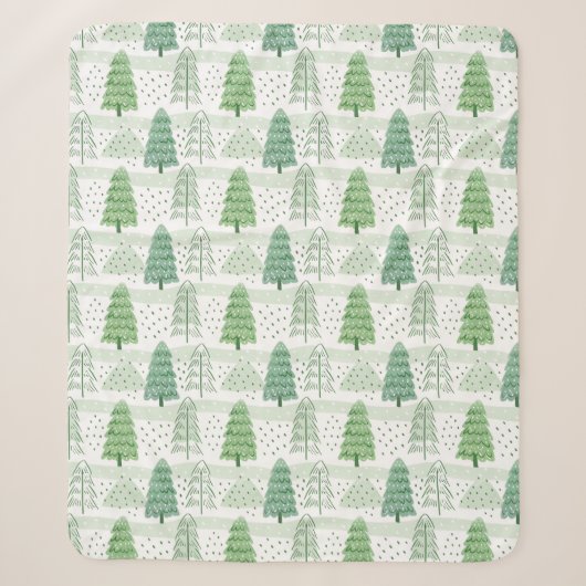 Modern Christmas Trees Pattern Sherpadecke (Vorderseite)