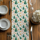 Modern Christmas Trees Table Runner for Holidays Mittelgroßer Tischläufer