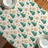 Modern Christmas trees tablecloth red green gold Tischdecke