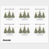 Modern Christmas Trees with Light Candle Labels Quadratischer Aufkleber (Blatt)