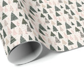 Modern Christmas Trees Wrapping Paper Geschenkpapier (Rolleneckpunkt)
