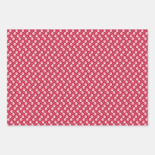 Modern Christmas Wavy Geometric Stripe in Bold Red Geschenkpapier Set (Vorderseite 3)