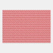Modern Christmas Wavy Geometric Stripe in Bold Red Geschenkpapier Set (Vorderseite)