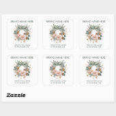 Modern Christmas Wreath | Candle Labels Quadratischer Aufkleber (Blatt)