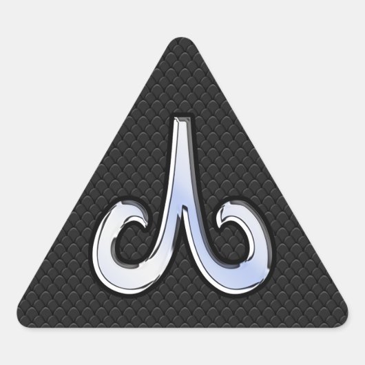 Modern Chrome like Aries Zodiac Sign Dreieckiger Aufkleber (Vorderseite)