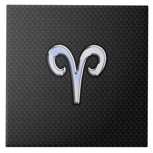 Modern Chrome like Aries Zodiac Sign Fliese (Vorderseite)