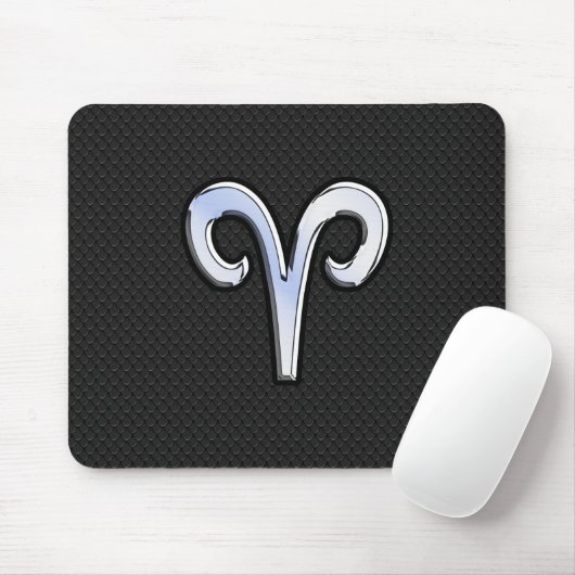 Modern Chrome like Aries Zodiac Sign Mousepad (Mit Mouse)
