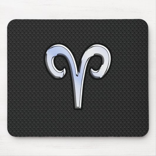 Modern Chrome like Aries Zodiac Sign Mousepad (Vorne)