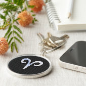 Modern Chrome like Aries Zodiac Sign Schlüsselanhänger (Seite)